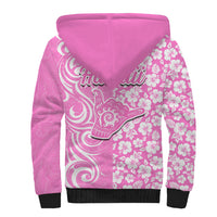 Hawaii Kauai Island Sherpa Hoodie Hibiscus Pattern Seamless Tribal Simple Pink LT03 - Polynesian Pride