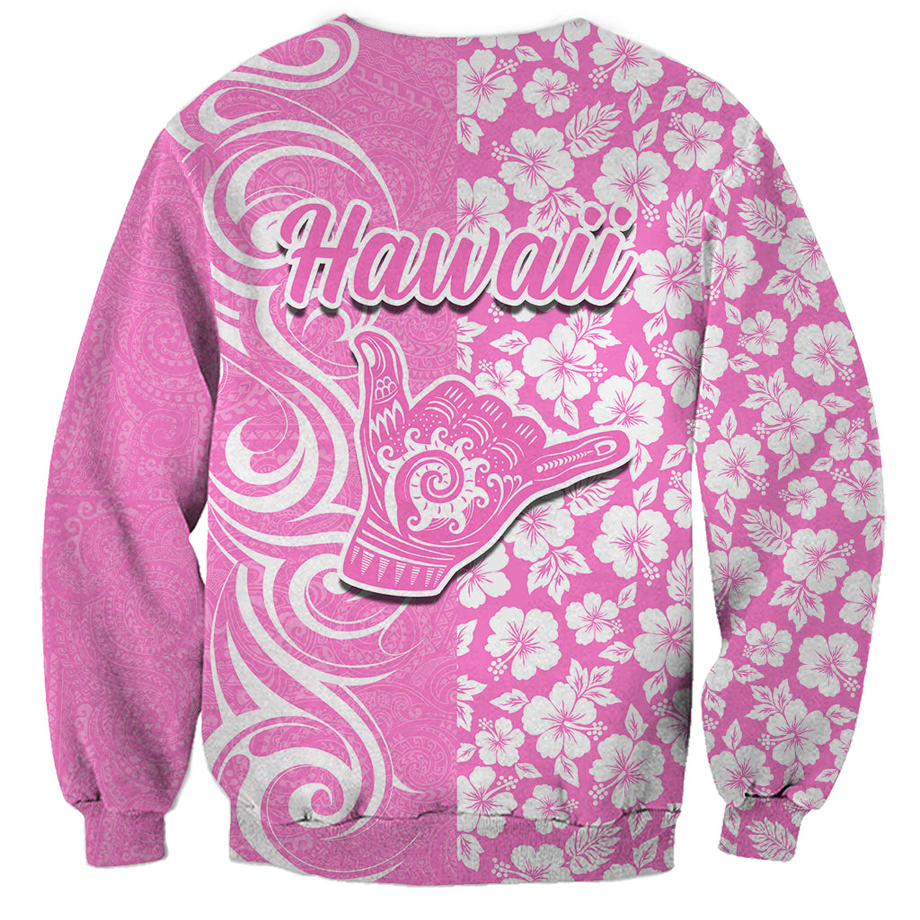 Hawaii Kauai Island Sweatshirt Hibiscus Pattern Seamless Tribal Simple Pink LT03 - Polynesian Pride