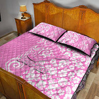 Custom Hawaii Kauai Island Quilt Bed Set Hibiscus Pattern Seamless Tribal Simple Pink LT03 - Polynesian Pride