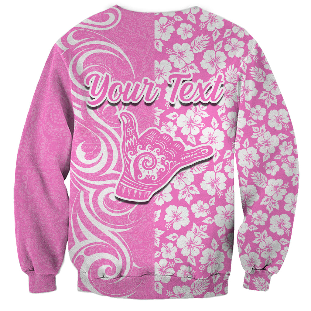 Custom Hawaii Kauai Island Sweatshirt Hibiscus Pattern Seamless Tribal Simple Pink LT03 - Polynesian Pride