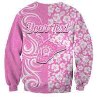 Custom Hawaii Kauai Island Sweatshirt Hibiscus Pattern Seamless Tribal Simple Pink LT03 - Polynesian Pride