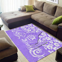 Hawaii Kauai Island Area Rug Hibiscus Pattern Seamless Tribal Simple Purple LT03 - Polynesian Pride