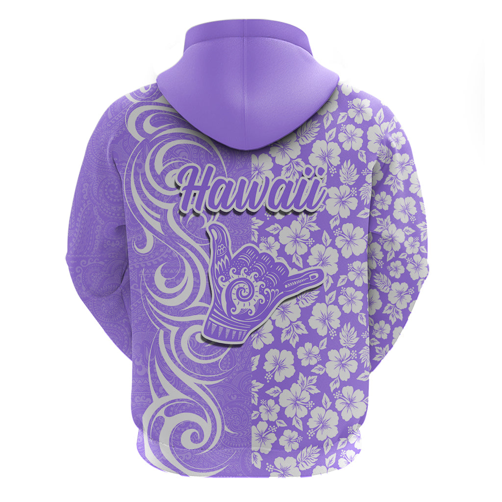 Hawaii Kauai Island Hoodie Hibiscus Pattern Seamless Tribal Simple Purple LT03 - Polynesian Pride