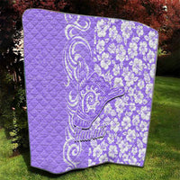 Hawaii Kauai Island Quilt Hibiscus Pattern Seamless Tribal Simple Purple LT03 - Polynesian Pride