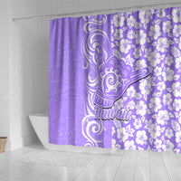 Hawaii Kauai Island Shower Curtain Hibiscus Pattern Seamless Tribal Simple Purple LT03 - Polynesian Pride