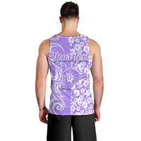 Custom Hawaii Kauai Island Men Tank Top Hibiscus Pattern Seamless Tribal Simple Purple LT03 - Polynesian Pride