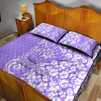 Custom Hawaii Kauai Island Quilt Bed Set Hibiscus Pattern Seamless Tribal Simple Purple LT03 - Polynesian Pride