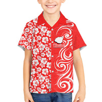 Hawaii Kauai Island Hawaiian Shirt Hibiscus Pattern Seamless Tribal Simple Red LT03 - Polynesian Pride