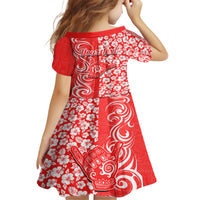 Custom Hawaii Kauai Island Family Matching Off Shoulder Maxi Dress and Hawaiian Shirt Hibiscus Pattern Seamless Tribal Simple Red LT03 - Polynesian Pride