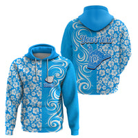 Custom Hawaii Kauai Island Hoodie Hibiscus Pattern Seamless Tribal Simple Blue LT03 - Polynesian Pride