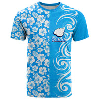 Custom Hawaii Kauai Island T Shirt Hibiscus Pattern Seamless Tribal Simple Blue LT03 Blue - Polynesian Pride