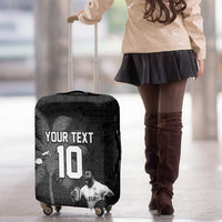 Custom Fiji Rugby Pacific Champions 2024 Luggage Cover Anniversary 7 Titles - Fijians Rugby and Tapa Hibiscus Black Art