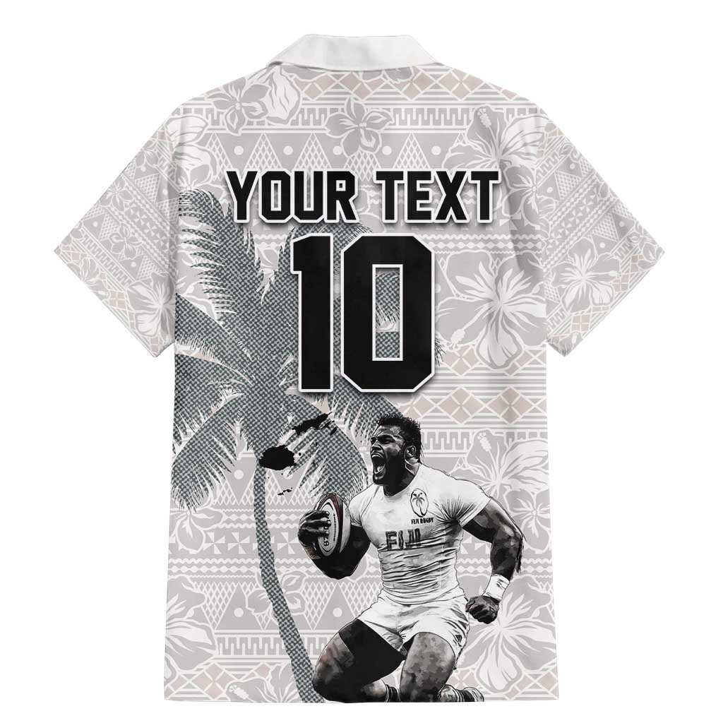 Custom Fiji Rugby Pacific Champions 2024 Family Matching Mermaid Dress and Hawaiian Shirt Anniversary 7 Titles - Fijians Rugby and Tapa Hibiscus White Art