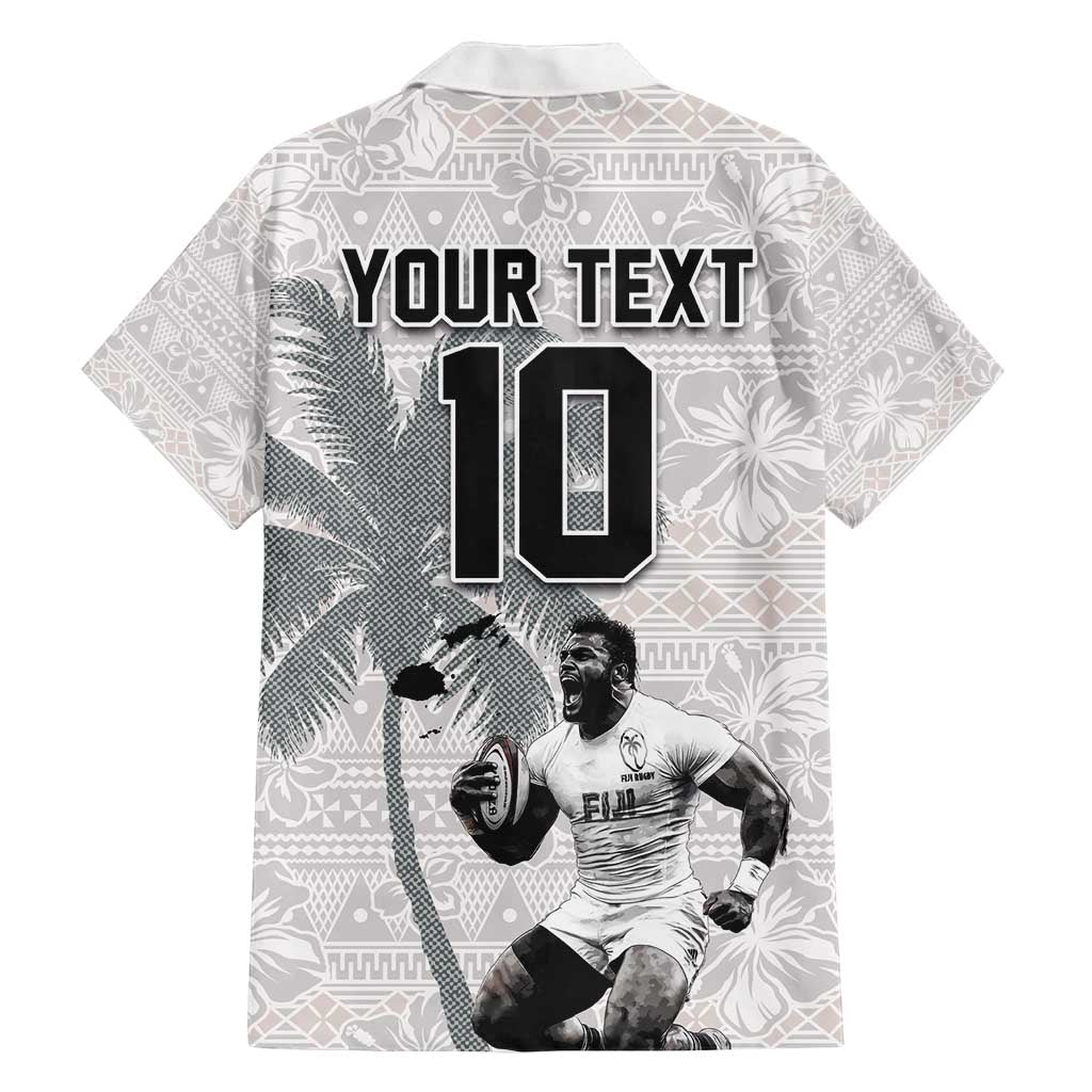 Custom Fiji Rugby Pacific Champions 2024 Family Matching Tank Maxi Dress and Hawaiian Shirt Anniversary 7 Titles - Fijians Rugby and Tapa Hibiscus White Art LT03 - Polynesian Pride