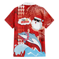 Hawaiian Mele Kalikimaka Family Matching Tank Maxi Dress and Hawaiian Shirt Funny Santa Riding Lei Dolphin with Kakau Tattoos - Polynesian Pride