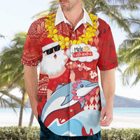 Hawaiian Mele Kalikimaka Hawaiian Shirt Funny Santa Riding Lei Dolphin with Kakau Tattoos - Polynesian Pride