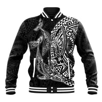 Hawaiian Whales Polynesian Art Motifs Baseball Jacket Black Color - Polynesian Pride
