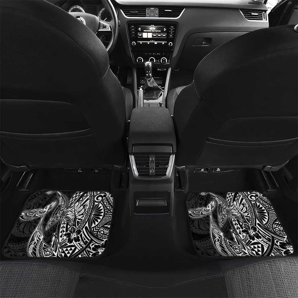 Hawaiian Whales Polynesian Art Motifs Car Mats Black Color - Polynesian Pride