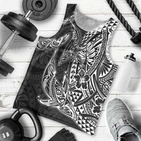 Hawaiian Whales Polynesian Art Motifs Men Tank Top Black Color - Polynesian Pride
