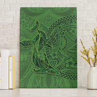Hawaiian Whales Polynesian Art Motifs Canvas Wall Art Green Color - Polynesian Pride