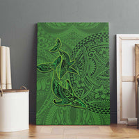 Hawaiian Whales Polynesian Art Motifs Canvas Wall Art Green Color - Polynesian Pride