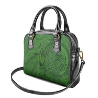 Hawaiian Whales Polynesian Art Motifs Shoulder Handbag Green Color LT03 - Polynesian Pride