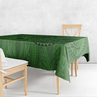 Hawaiian Whales Polynesian Art Motifs Tablecloth Green Color - Polynesian Pride