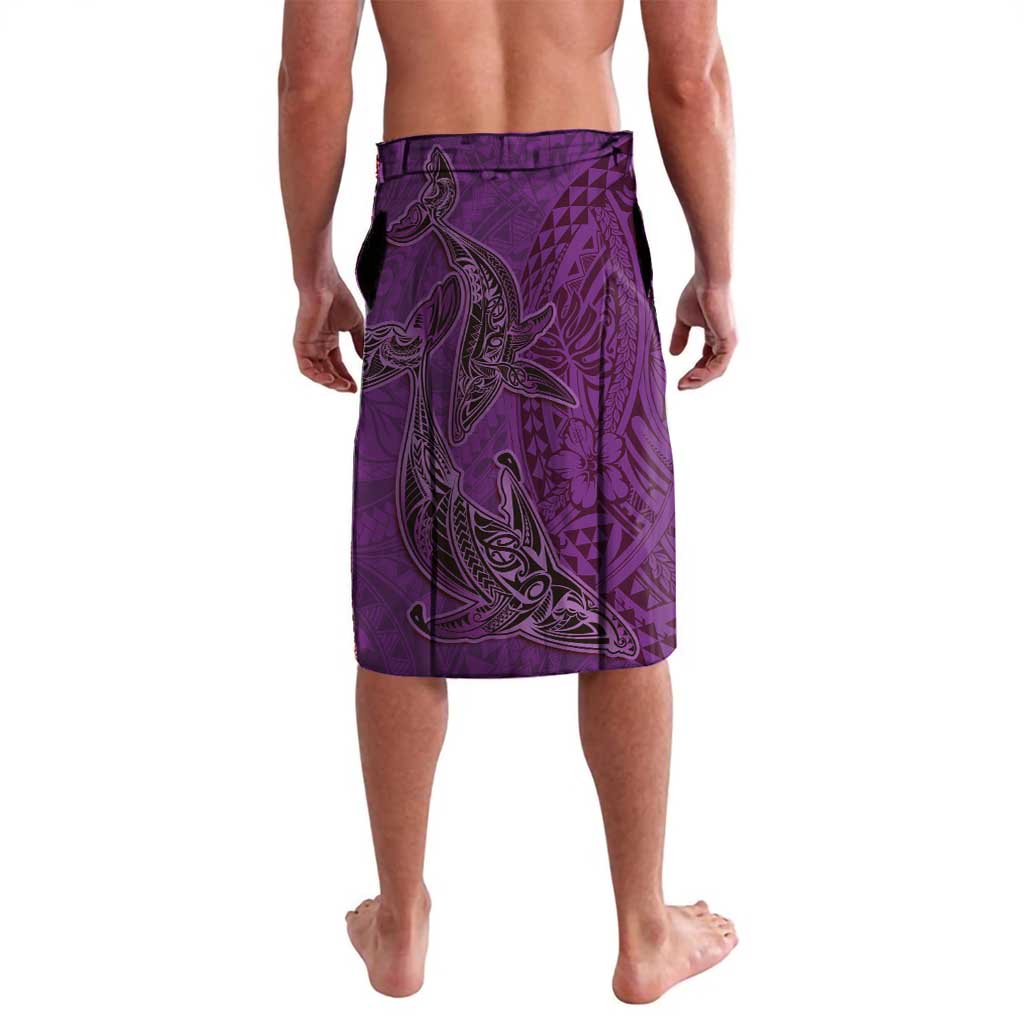 Hawaiian Whales Polynesian Art Motifs Lavalava Purple Color - Polynesian Pride