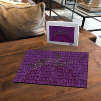 Hawaiian Whales Polynesian Art Motifs Puzzle Purple Color - Polynesian Pride