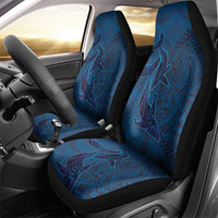 Hawaiian Whales Polynesian Art Motifs Car Seat Cover Blue Color - Polynesian Pride