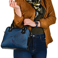 Hawaiian Whales Polynesian Art Motifs Shoulder Handbag Blue Color - Polynesian Pride