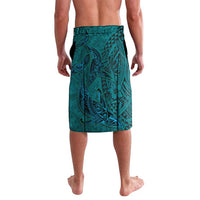 Hawaiian Whales Polynesian Art Motifs Lavalava Turquoise Color - Polynesian Pride