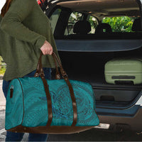 Hawaiian Whales Polynesian Art Motifs Travel Bag Turquoise Color - Polynesian Pride