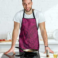 Hawaiian Whales Polynesian Art Motifs Apron Pink Color - Polynesian Pride