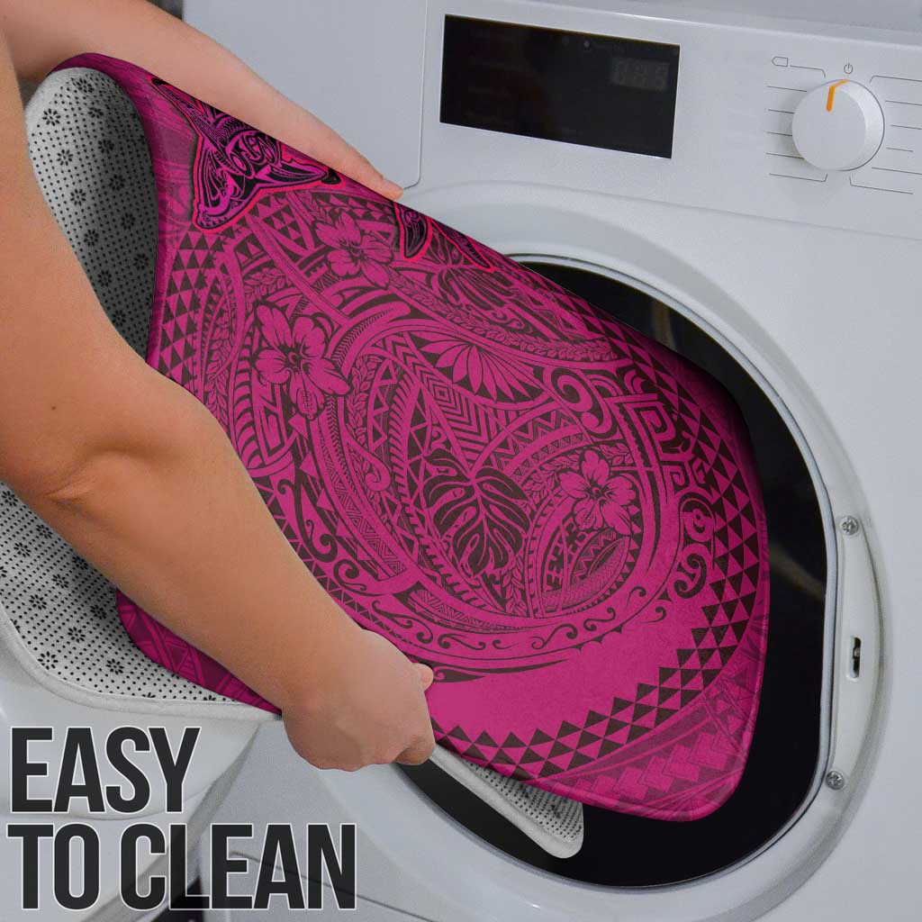 Hawaiian Whales Polynesian Art Motifs Bathroom Set Pink Color - Polynesian Pride