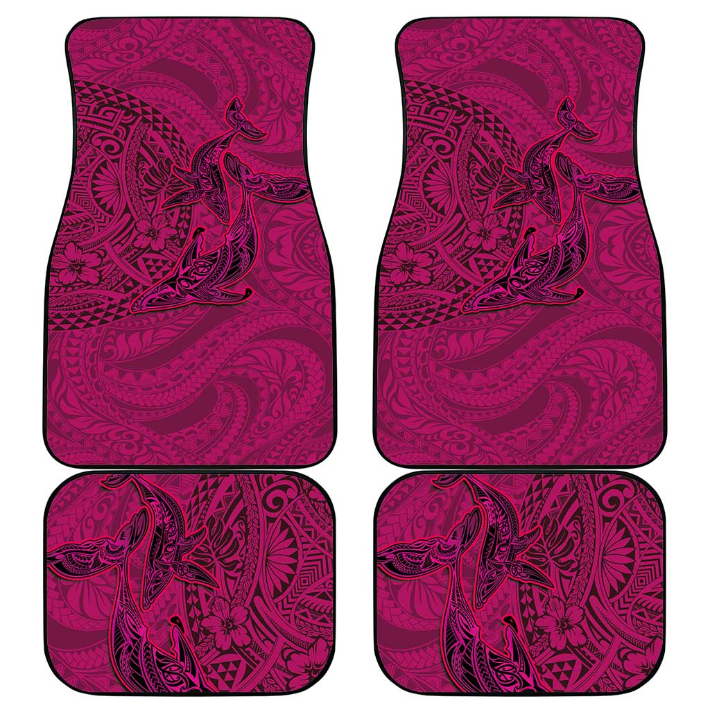 Hawaiian Whales Polynesian Art Motifs Car Mats Pink Color - Polynesian Pride