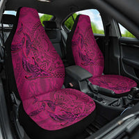 Hawaiian Whales Polynesian Art Motifs Car Seat Cover Pink Color - Polynesian Pride