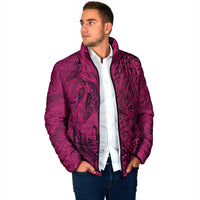 Hawaiian Whales Polynesian Art Motifs Padded Jacket Pink Color - Polynesian Pride