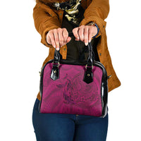 Hawaiian Whales Polynesian Art Motifs Shoulder Handbag Pink Color - Polynesian Pride