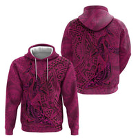 Hawaiian Whales Polynesian Art Motifs Zip Hoodie Pink Color - Polynesian Pride