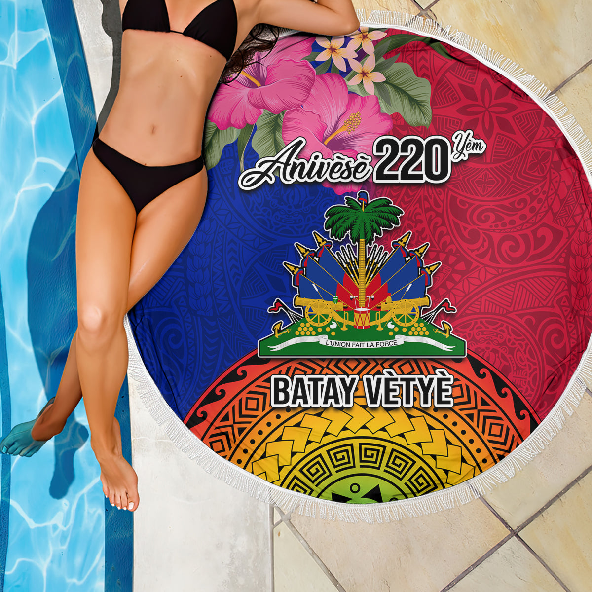 Haiti Battle of Vertieres Beach Blanket The Haitian Revolution 220th Anniversary Polynesian Style LT03 - Polynesian Pride