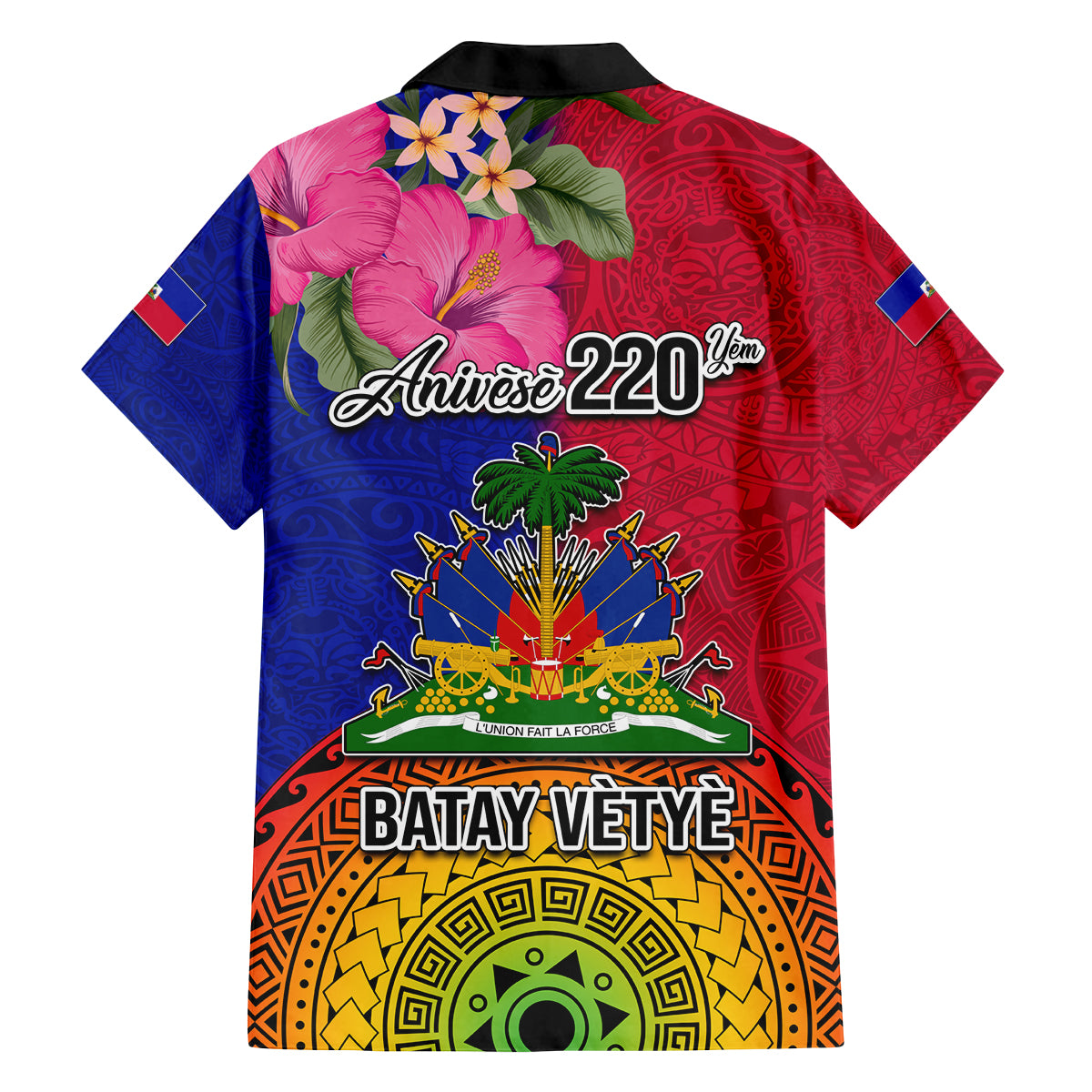 Haiti Battle of Vertieres Family Matching Off Shoulder Long Sleeve Dress and Hawaiian Shirt The Haitian Revolution 220th Anniversary Polynesian Style LT03 - Polynesian Pride
