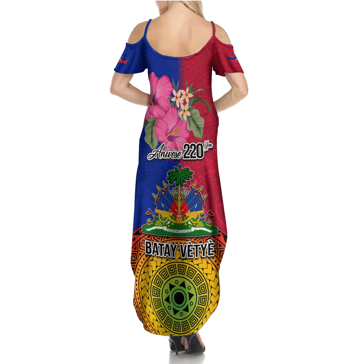 Haiti Battle of Vertieres Family Matching Summer Maxi Dress and Hawaiian Shirt The Haitian Revolution 220th Anniversary Polynesian Style LT03 - Polynesian Pride