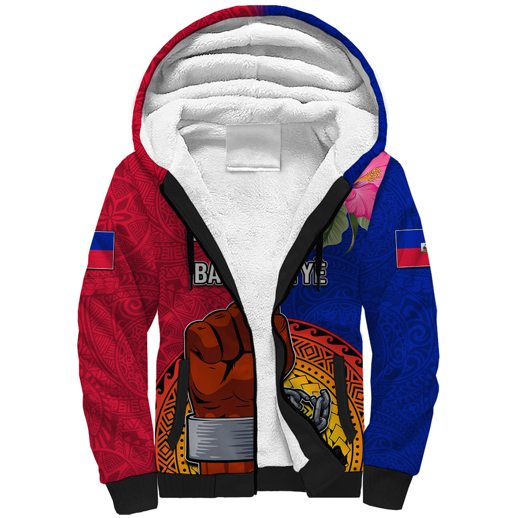 Haiti Battle of Vertieres Sherpa Hoodie The Haitian Revolution 220th Anniversary Polynesian Style LT03 Unisex Red - Polynesian Pride
