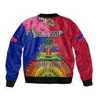 Haiti Battle of Vertieres Sleeve Zip Bomber Jacket The Haitian Revolution 220th Anniversary Polynesian Style LT03 - Polynesian Pride