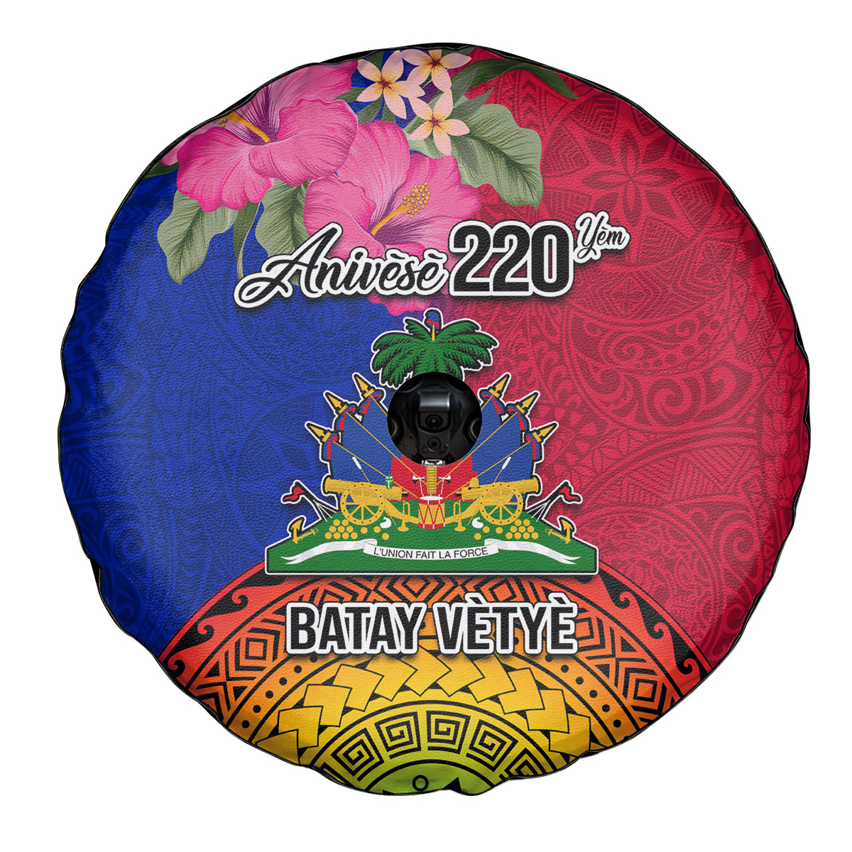 Haiti Battle of Vertieres Spare Tire Cover The Haitian Revolution 220th Anniversary Polynesian Style LT03 - Polynesian Pride