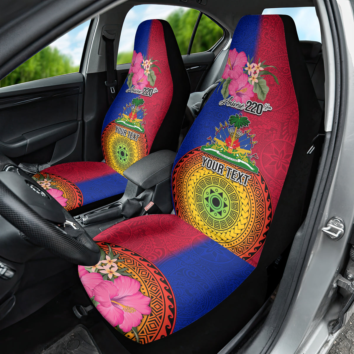 Personalised Haiti Battle of Vertieres Car Seat Cover The Haitian Revolution 220th Anniversary Polynesian Style LT03 - Polynesian Pride