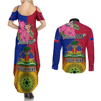 Personalised Haiti Battle of Vertieres Couples Matching Summer Maxi Dress and Long Sleeve Button Shirt The Haitian Revolution 220th Anniversary Polynesian Style LT03 - Polynesian Pride