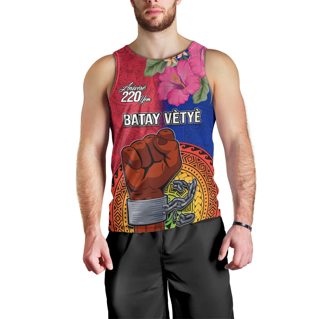 Personalised Haiti Battle of Vertieres Men Tank Top The Haitian Revolution 220th Anniversary Polynesian Style LT03 - Polynesian Pride