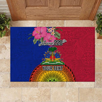 Personalised Haiti Battle of Vertieres Rubber Doormat The Haitian Revolution 220th Anniversary Polynesian Style LT03 - Polynesian Pride